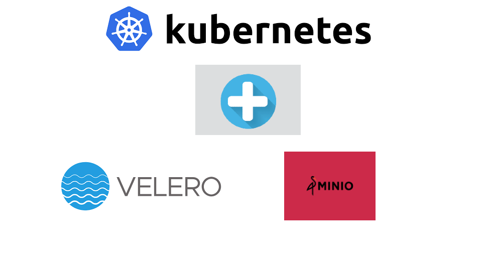 Schema d'un plan de reprise d'activite Kubernetes avec sauvegardes Velero vers MinIO.